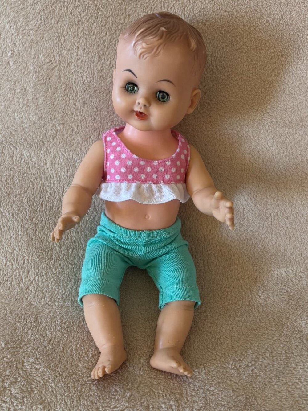 VINTAGE ALLIED EASTERN A-E 1950's 12"  DRINK & WET BABY DOLL